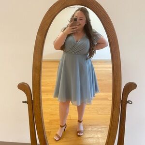 David's Bridal Light Blue Dress